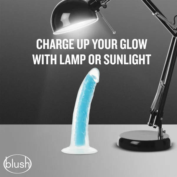 Blush Neo Elite GLOW in the Dark 7.5 Inch Silicone Dual Density Suction Cup Dildo