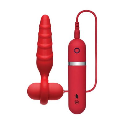 Vibrating Butt Plug 4 Inch Red