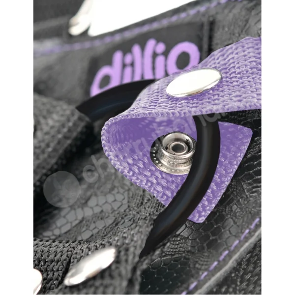 Dillio 7'' Purple Strap-on Suspender Harness Set
