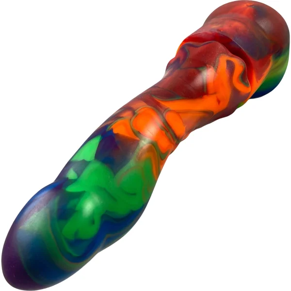 Jollet Tie Dye Rainbow Magic Wand Compatible Silicone G-Spot Dildo By LuzArte