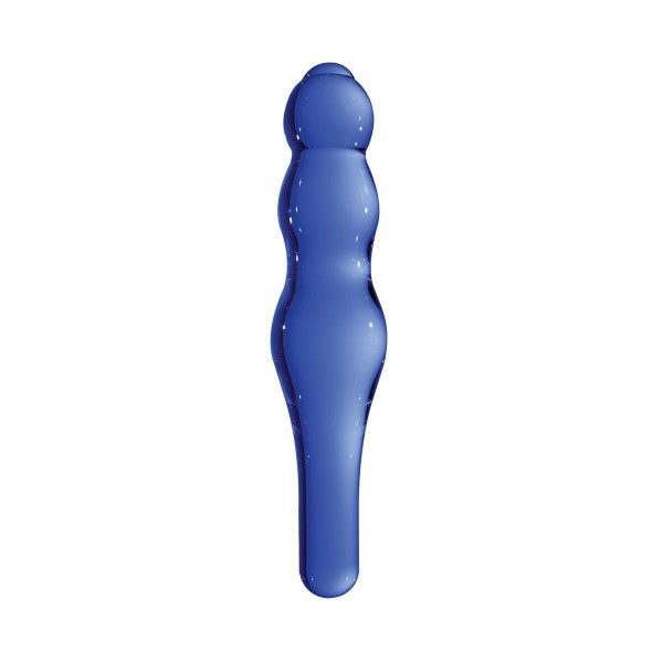 Lollypop Double-Ended Blue Glass Dildo by Chrystalino