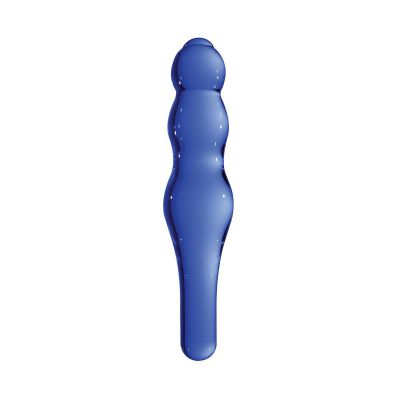 Lollypop Double Ended Blue Glass Dildo by Chrystalino