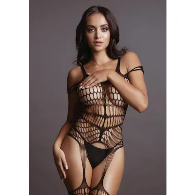Shredded Bodystocking Black One Size Fits Most