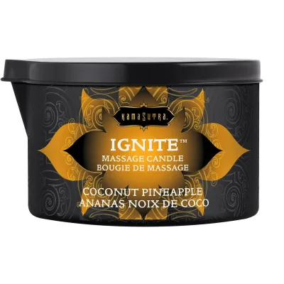 Kama Sutra Ignite Massage Oil Candle Coconut Pineapple 6 oz