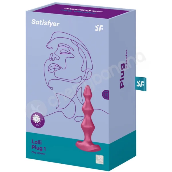 Satisfyer Lolli Plug 1 Red 5.7" Vibrating Silicone Anal Beads
