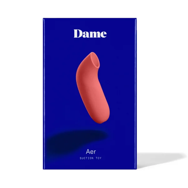 AER Silicone Rechargeable Waterproof Pressure Wave Suction Toy By Dame - Papaya