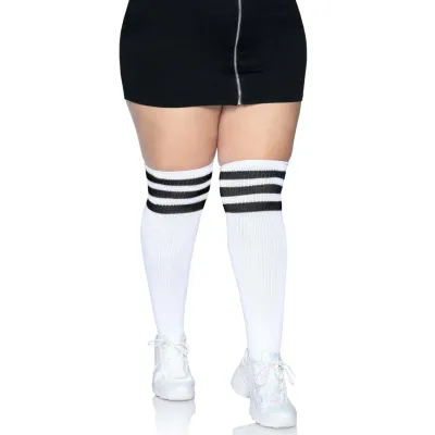 Over the Knee Athletic Socks 1x 2x White black