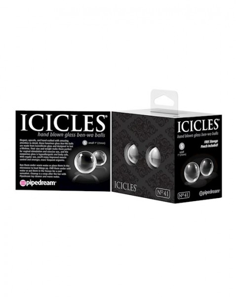 Icicles No41 Small Glass Ben-wa Balls - Clear