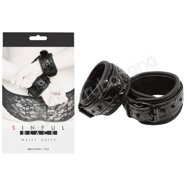 Sinful Black Wrist Cuffs