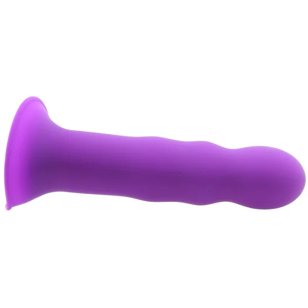 Squeeze-It Squeezable Wavy Suction Cup Dildo - Purple