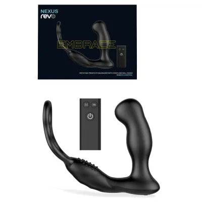 Nexus Revo Embrace Rotating Prostate Perineum Massager with Dual Cock Rings