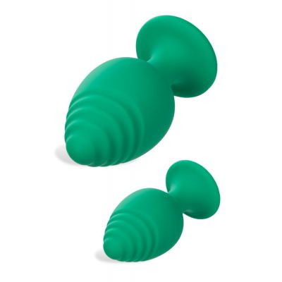 California Exotic Cheeky Green Silicone Butt Plug Set 2 Pce