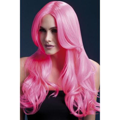 Long Curled Wig Pink