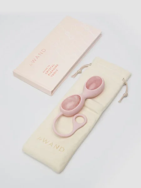 Le Wand Rose Quartz Crystal Ben Wa Balls Set 50g