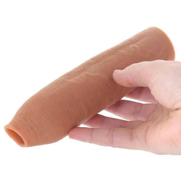 Fantasy X-tensions Elite Silicone 7" Uncut Penis Extension - Caramel