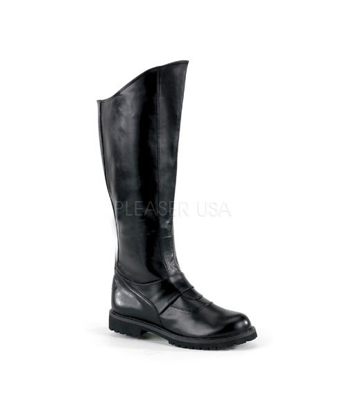GOTHAM-100 - Vadar, Villian Blk Pu Men's Knee Boot W/ Inner Zipper