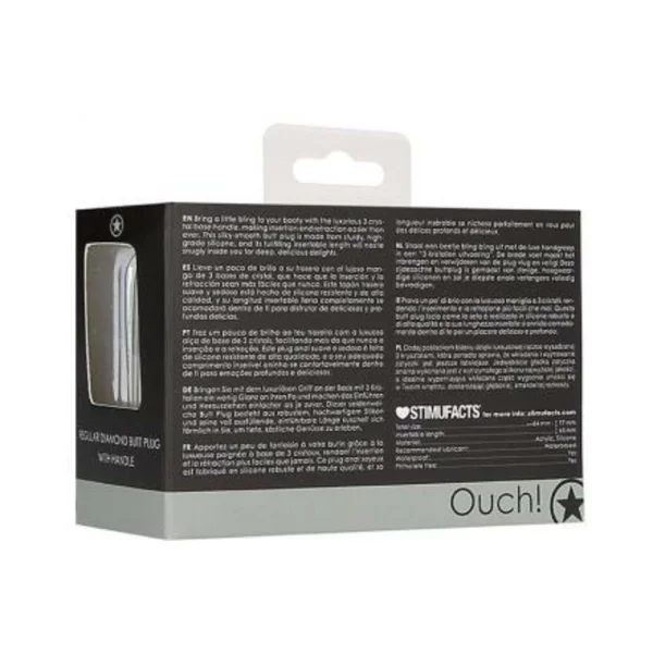 Ouch! Regular Diamond Butt Plug With Handle - Black — image 8 of 9