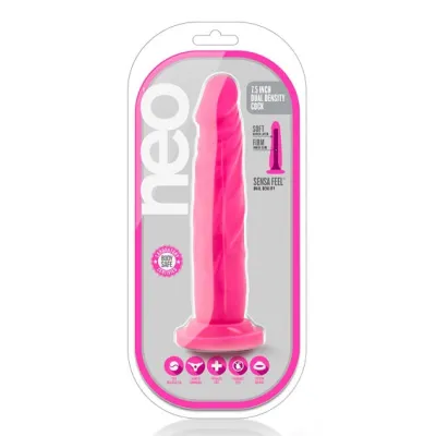 Blush Neo Neon Pink 7 5 Inch Dual Density Cock