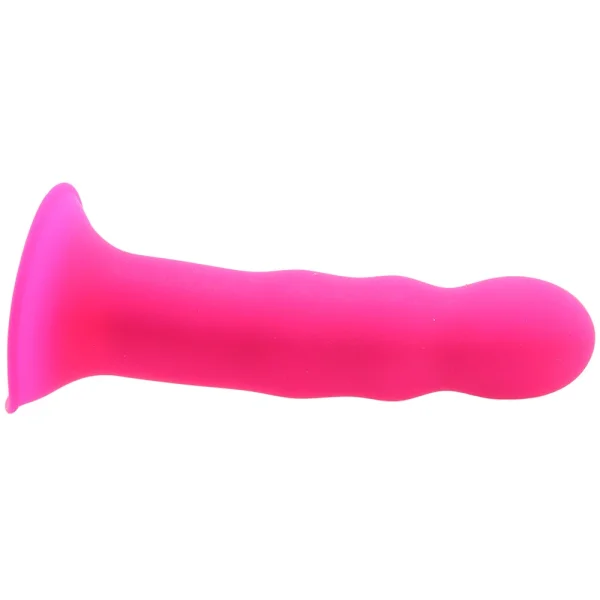 Squeeze-It Squeezable Wavy Suction Cup Dildo - Pink