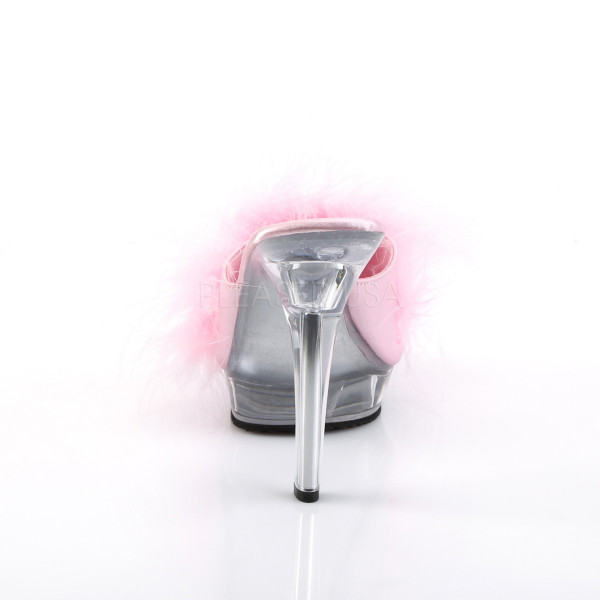 LIP-101-8 - 5" Stiletto Heel PF Marabou Slipper — image 12 of 16