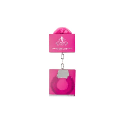 Pleasure Furry Handcuffs Pink