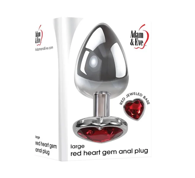 Large Red Heart Gem Anal Plug