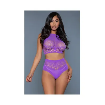 Ring My Bell Bodystocking Purple OS
