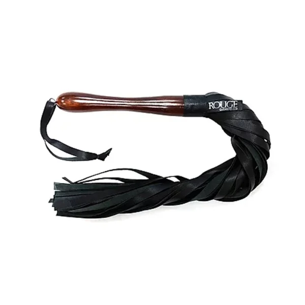 Rouge Leather Wooden Handle Flogger Black — image 4 of 5