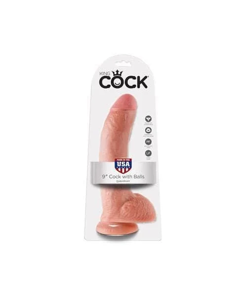 King Cock 9-Inch Cock With Balls - Flesh