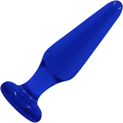 Crystal Glass Medium Tapered Butt Plug by NS Novelties Blue