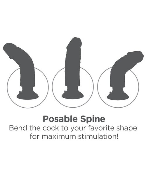 Pipedream King Cock Poseable Dildo Vibe - 6, 7, 8, 9 or 10 Inch