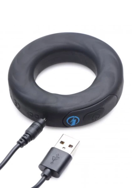 E-Stim Pro Silicone Vibrating Cock Ring with Remote