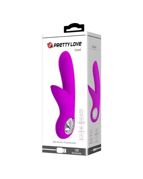 Carol Double Delight Rabbit Vibrator - Pink - 7.4 Inch