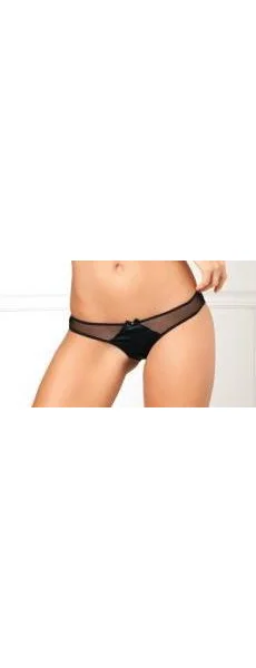 Rene Rofe Crotchless Fishnet Panty Black M/L