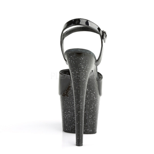 7 inches Heel, 2 3/4 inches PF Ankle Strap Sandal W/Mini Glitters — image 20 of 25