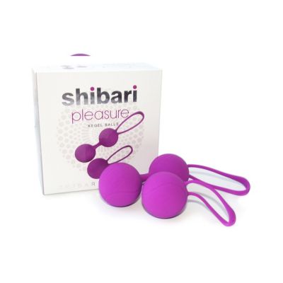 Shibari Pleasure Balls Set Of Two 1 Double Ball 1 Single Ball Purple