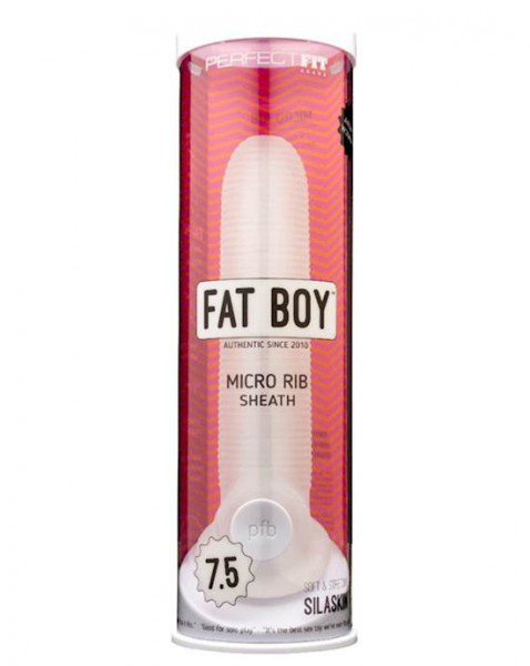 Fat Boy Micro Ribbed Sheath  - Clear - 7.5 Inch