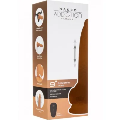 Naked Addiction 9in Caramel Thrusting Dong W Remote