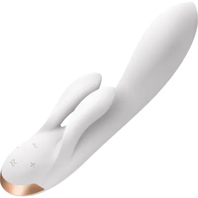 Satisfyer Double Flex Rechargeable Waterproof App Enabled 12 Function Rabbit Vibrator White
