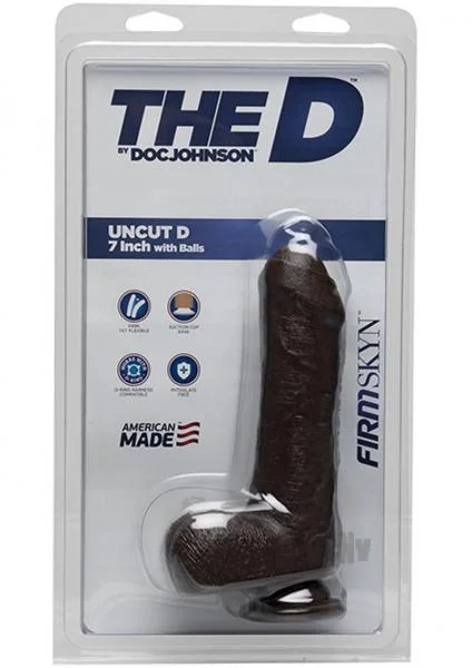 The D Uncut D 7" With Balls Firmskyn - Brown