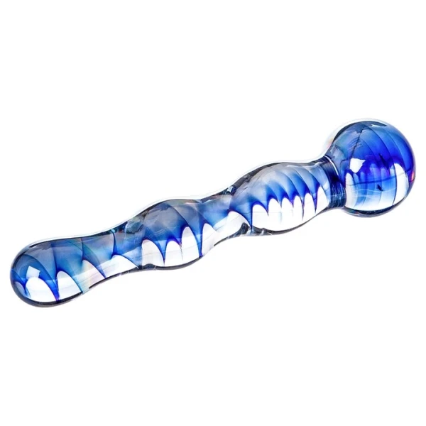 Glacier Glass Rippled Dildo - 6.5 Inch — image 4 of 5