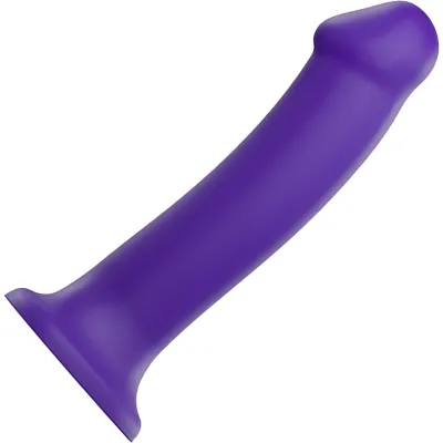 Strap on Me Bendable Dual Density Silicone Suction Cup Dildo Large Purple