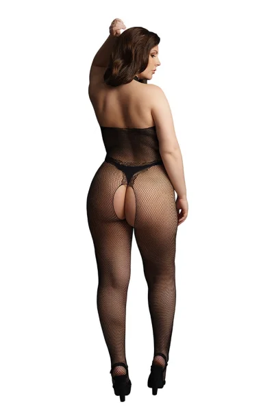 Le Désir Black Fishnet and Lace Bodystocking