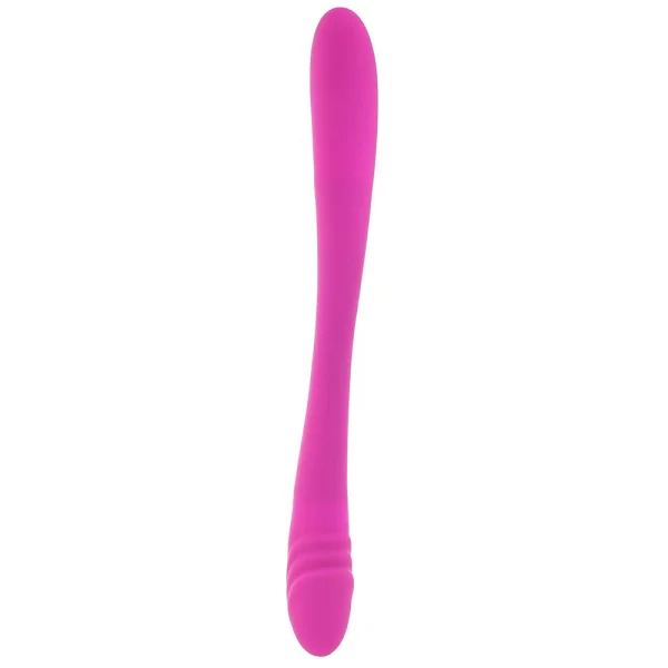 Inmi 7X Double Team Rechargeable Silicone Double Vibrating Dildo With Remote - Purple