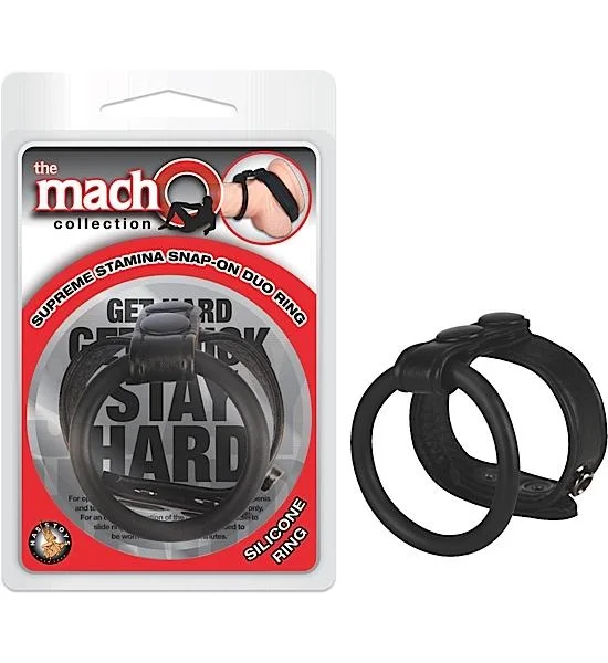 Macho Supreme Stamina Snap On Duo Ring Black