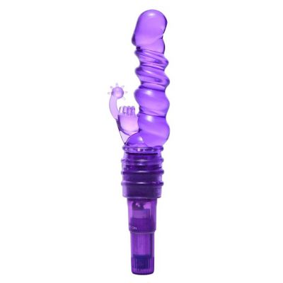 Royal Rocket Ribbed Rabbit Vibrator Purple 8 5 Inch