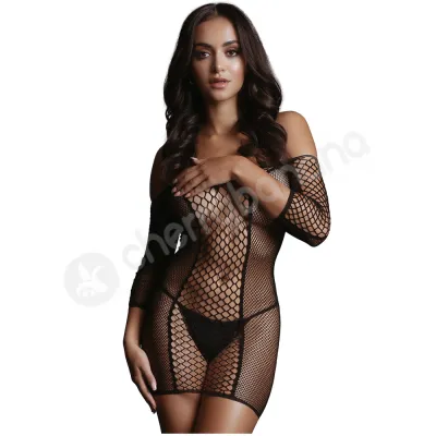 Le Desir Net Sleeved Mini Dress