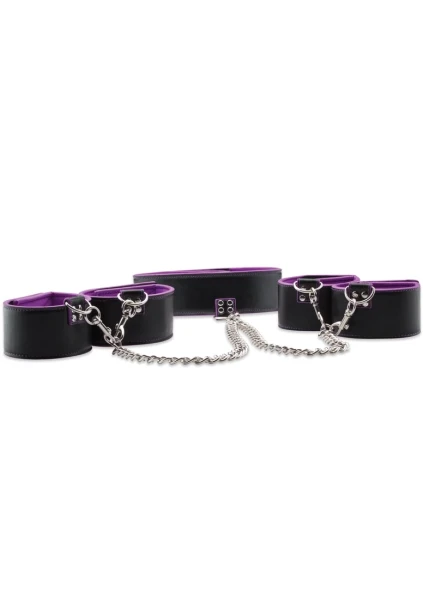 Reversible Collar Wrist & Ankle Cuffs - Purple