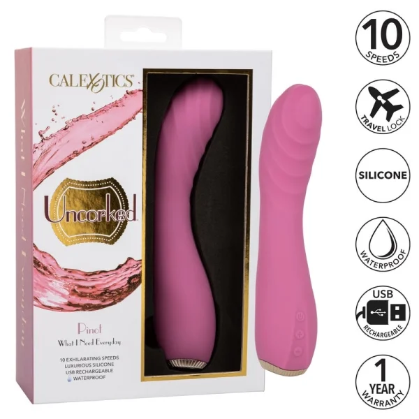 Uncorked Pinot Waterproof Rechargeable Silicone G-Spot Vibrator By CalExotics