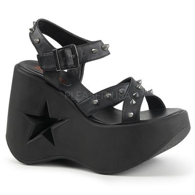 5 inches Star Cutout Platform Wedge Ankle Strap Sandal